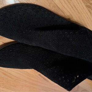 Lucky Brand Women's Black Perforated Slip-On with Heel